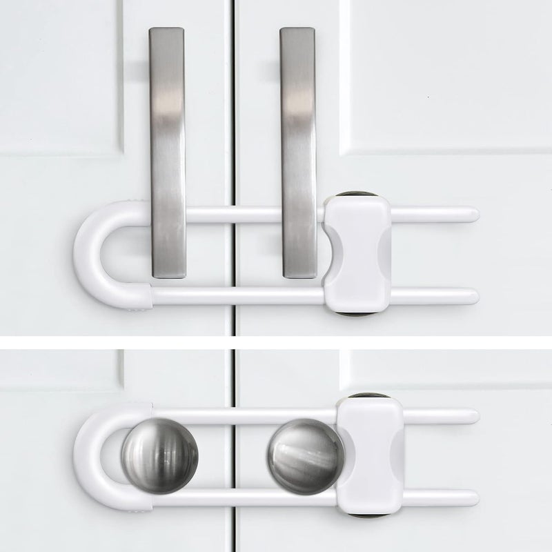 SPISPI Baby Proofing Cabinets, Cabinet Locks for Babies, U-Shaped Child Locks for Cabinets, Child Proof Cabinet Latches, Child Safety Cabinet Locks with Adjustable by (Pack of 2) - Image 4